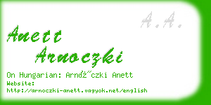 anett arnoczki business card